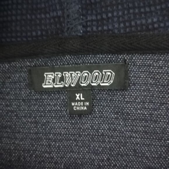 Elwood Sweatshirt Size XL Mens Hoodie Navy & Gray Short Sleeve  Oversized - Picture 2 of 7